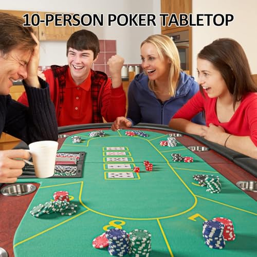 Premium 84" Poker Table Foldable with Chips Tray