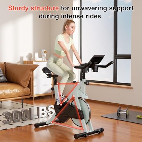 Exercise Bike, 32-Level Magnetic Resistance Stationary Bikes for Home, Low Noise Indoor Cycling Bike with 300lbs Weight Capacity
