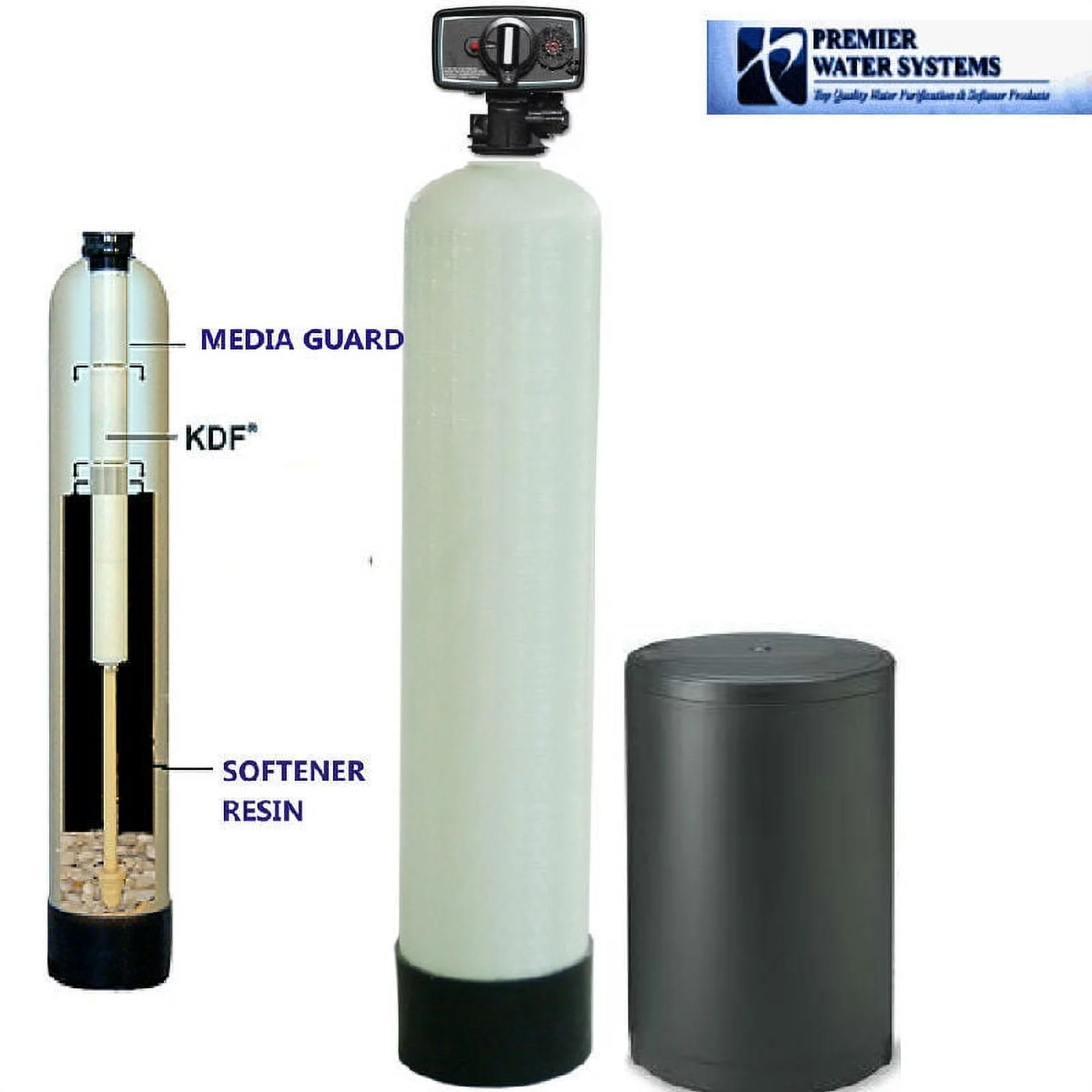 PREMIER Well Water Softener + Iron Removing Whole House Water System KDF85 32,000 Grain