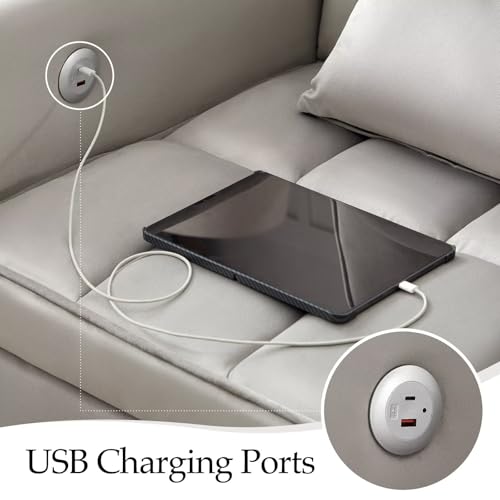 Modern 3 in 1 Convertible Sleeper Sofa Couch Bed with USB, Adjustable Backrest Velvet Pull Out Sofa Bed, Loveseat Sleeper Couch
