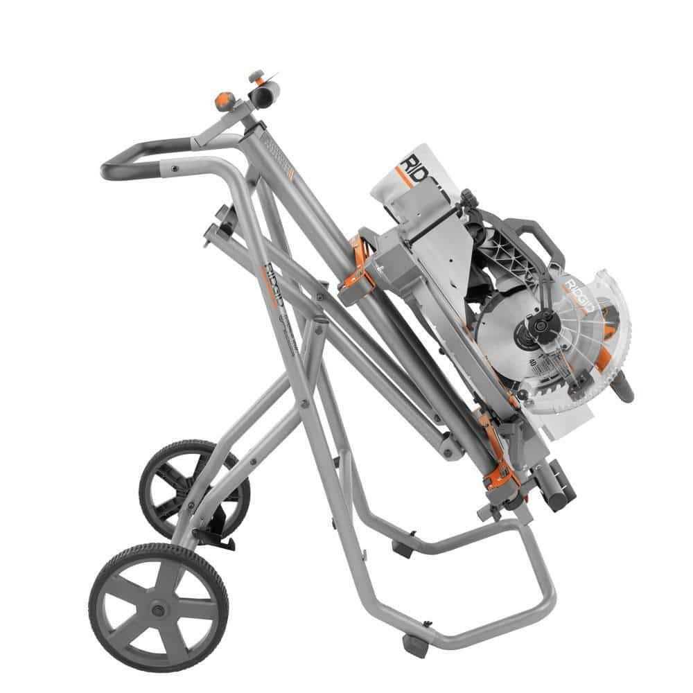 RIDGID AC9946-RPM121 Universal Mobile Miter Saw Stand with Mounting Braces and Black Fine Point Permanent Workshop Marker
