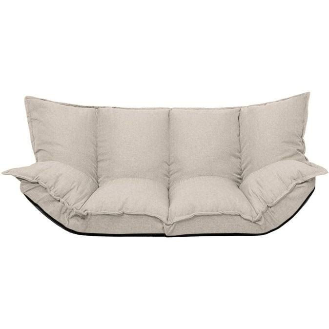 Lazy Sofa Futons Sets Adjustable Sofa TV Floor Couch Folding Sofa Bed Entertainment Beige