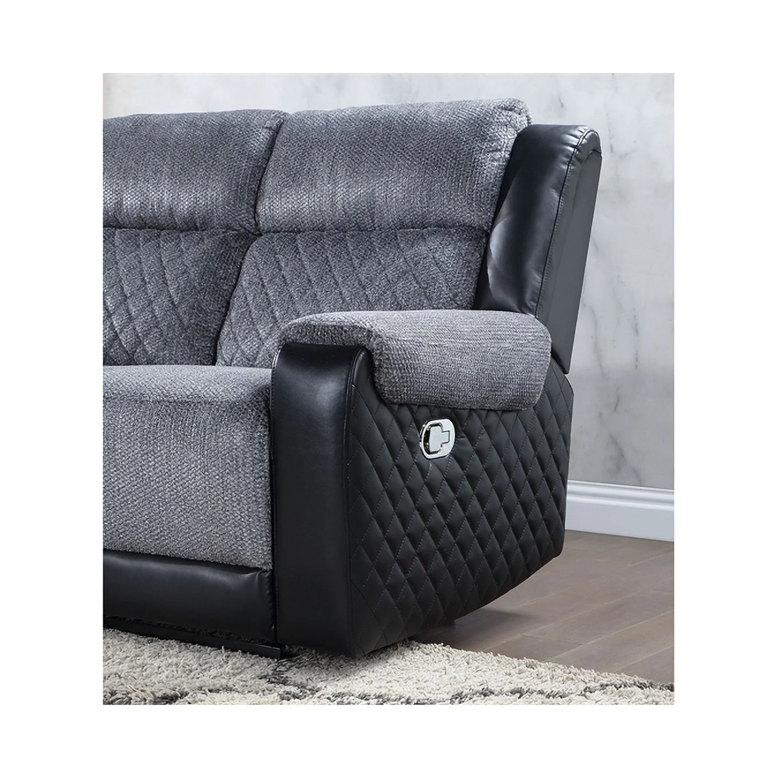 Global Furniture USA U5914 Gray/Black Console Reclining Loveseat