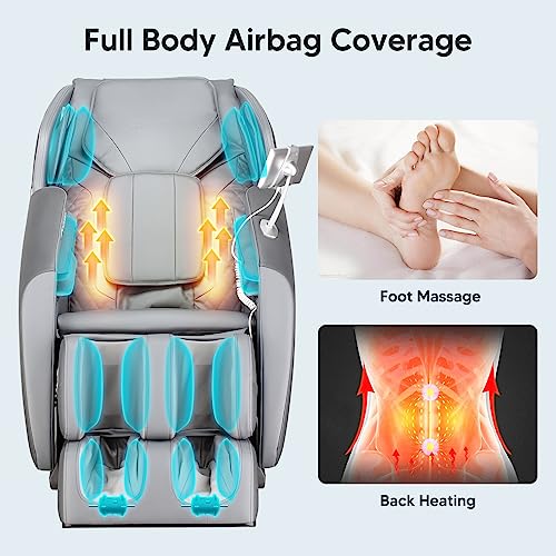 Full Body Airbag Massage Chair: 2025 Shiatsu Zero Gravity Massager Chairs - AI APP Control Back Heating