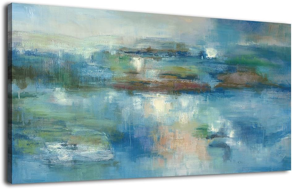 Ocean Canvas Wall Art Beach Sunset Waves Coast Nature Pictures Modern Artwork Blue Ocean Contemporary Canvas Art Giclee Prints Summer Season Painting