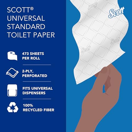 Scott® Professional 100% Recycled Fiber Standard Roll Bulk Toilet Paper (13217), 2-Ply, Elevated Design, White