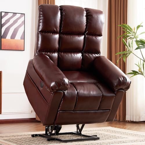 Oversized Power Lift Recliner Chair with Massage and Heat for Elderly, 26" Extra Wide Lift Chair for Big and Tall