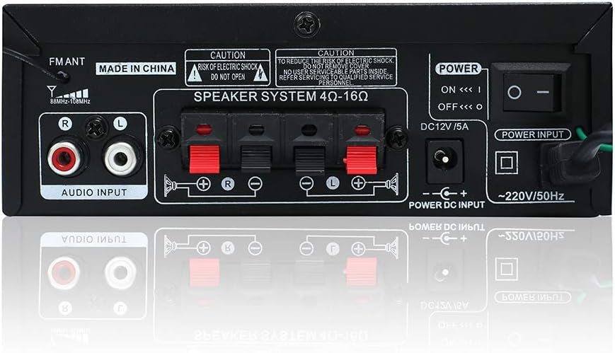 Wireless Bluetooth 5.0 Stereo Amplifier System – 200W Hi-Fi Dual Channel Sound Power Audio Receiver w/USB, SD Card