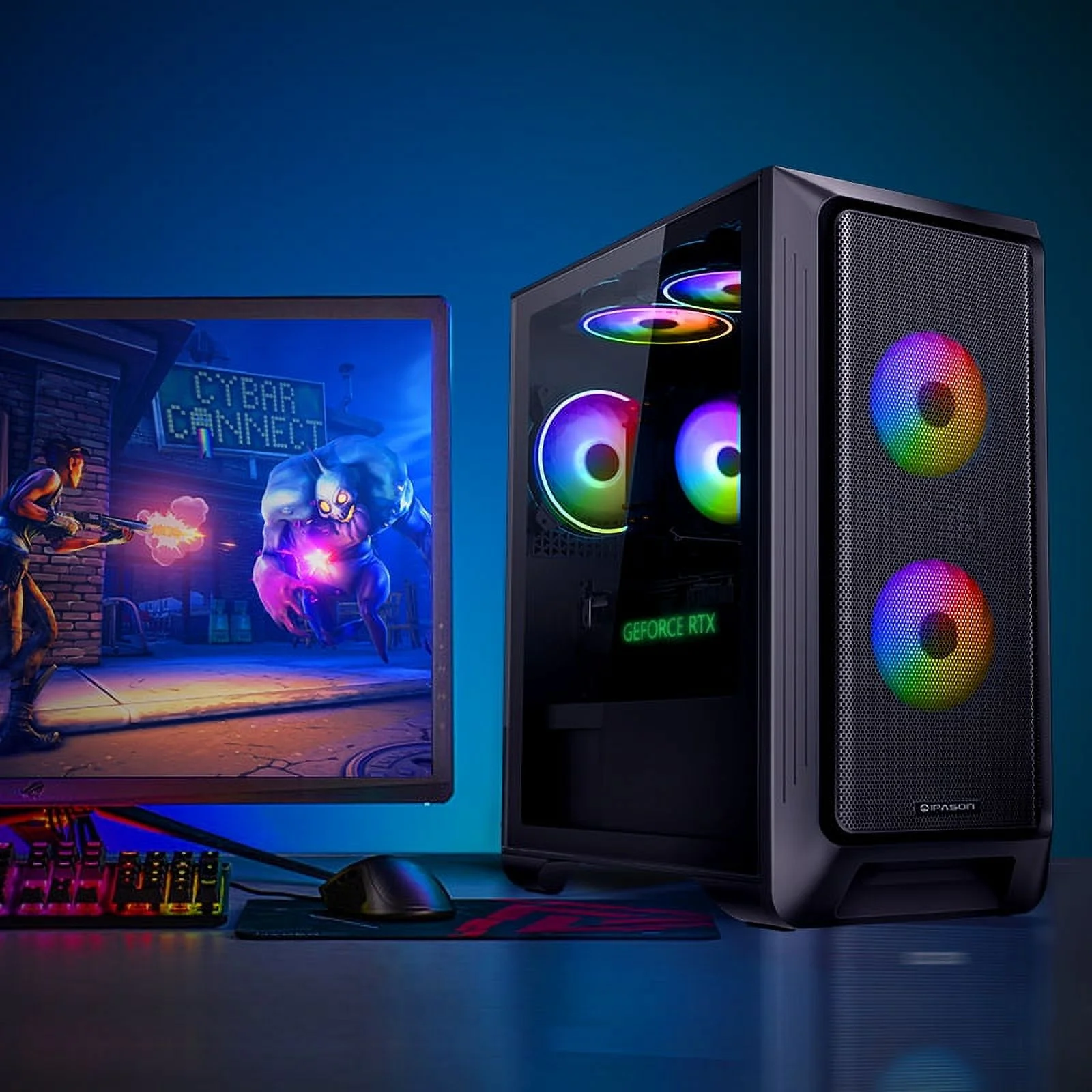 ipason Gaming Desktop: Intel Core i5-13400F, RTX 4060, 16GB DDR5, 1TB M.2 NVMe Gen3, RGB Fan Cooling, 650W 80+ Gold,Wifi,DIY Friendly
