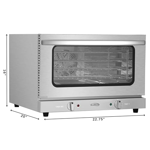 KoolMore 32 in. Commercial Countertop Convection Oven, Holds Full Size Pans, 4 Racks and 3500W of Power, 240V in Stainless-Steel