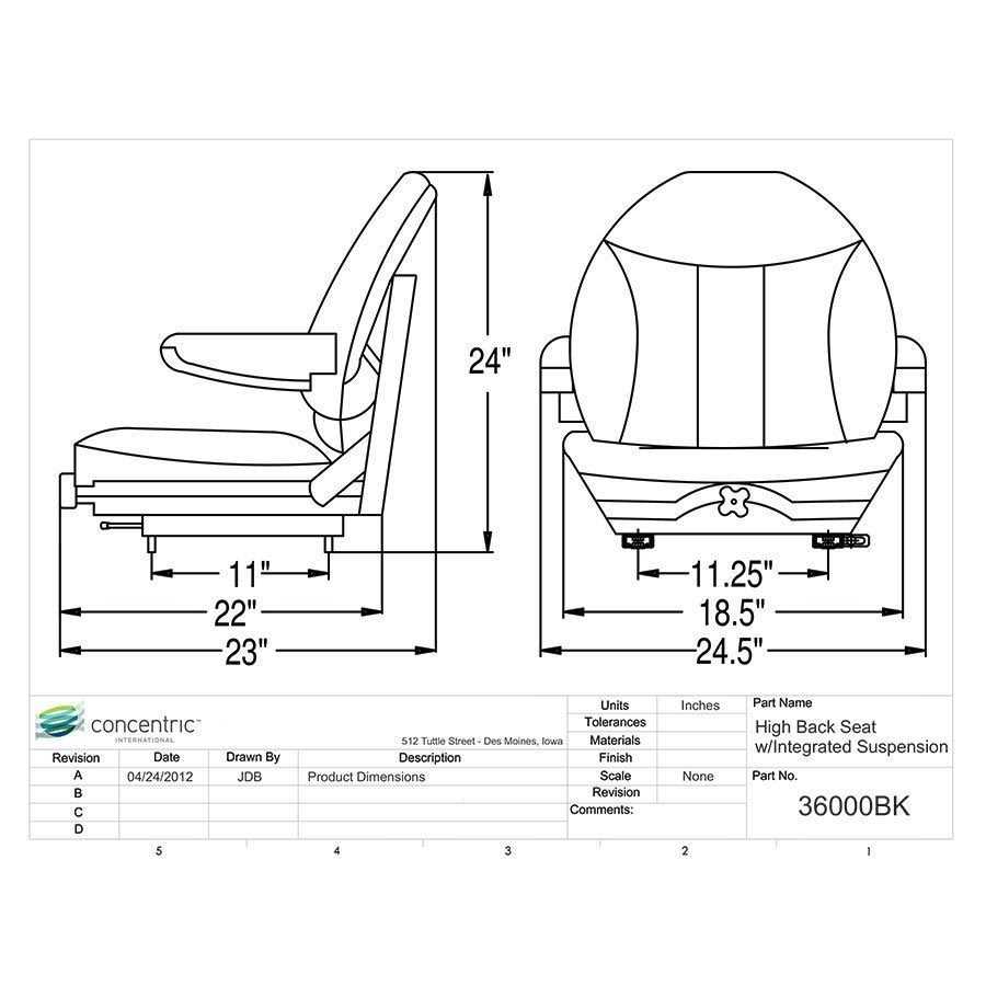 Black Talon High-Back Suspension Seat with Folding Armrests - Sports Supplies Online Store