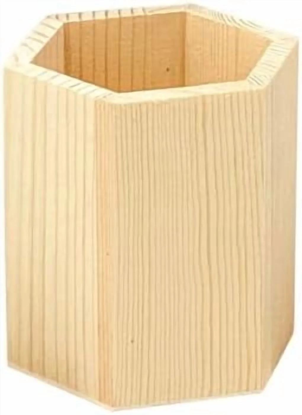 12 Pieces 4 Inch Wooden Pen Holder Hexagon shaped Unfinished Wood Pencil Holder for DIY Crafts (3x3x4 Inches)$$Art &amp; Craft