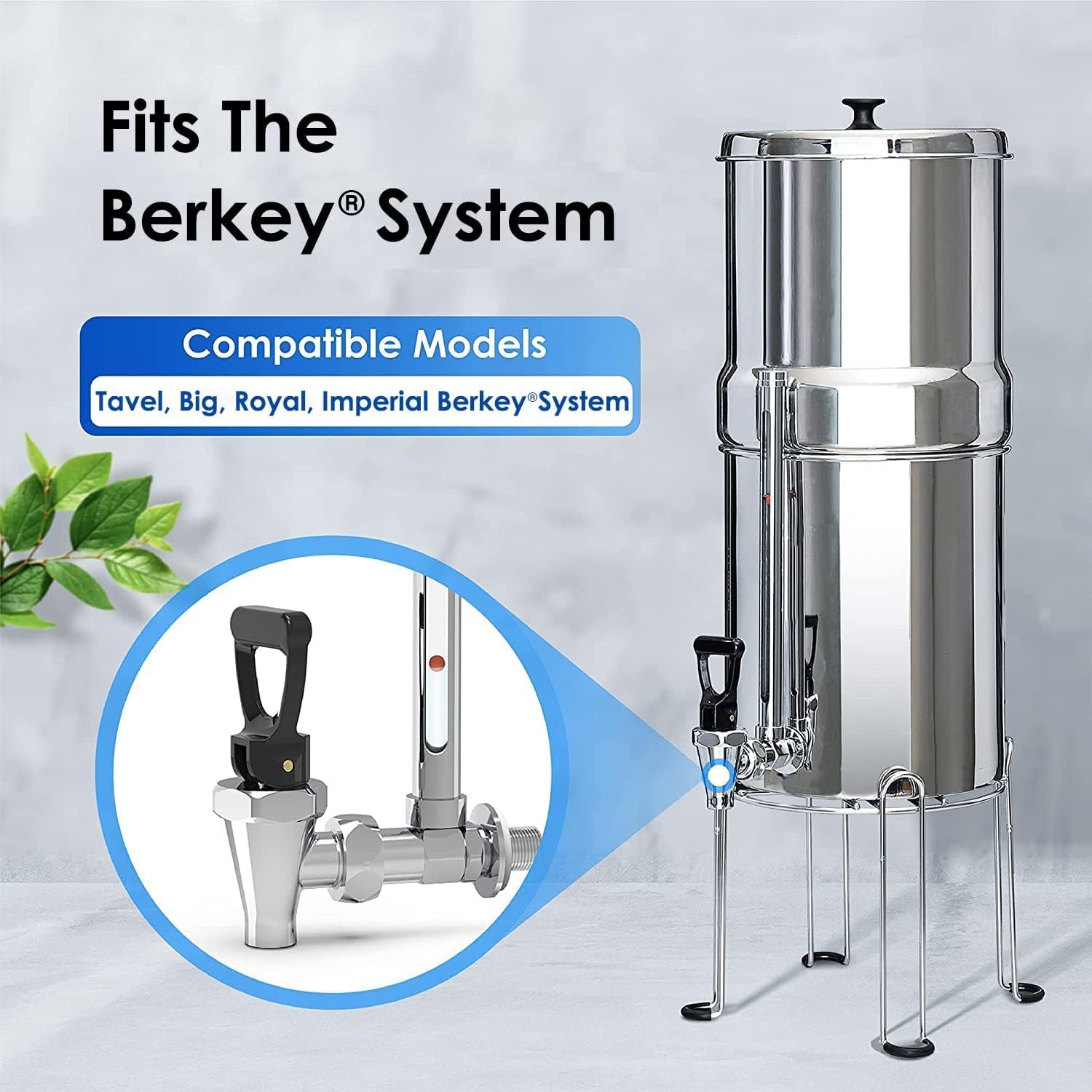 Waterdrop Gravity-fed Water Filter System, NSF/ANSI 42&372 Standard, Reduces Fluoride and up to 99% of Chlorine