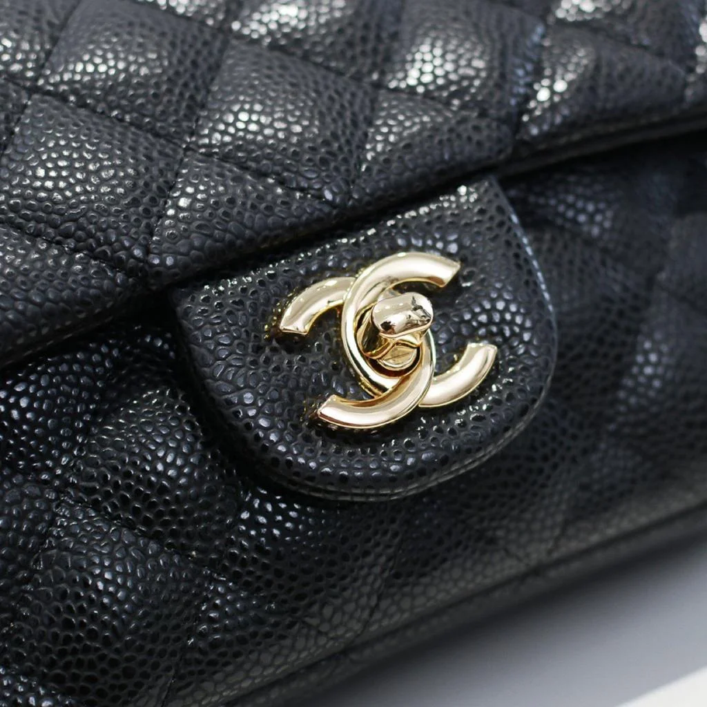 Chanel Mini Flap Bag Black For Women 7.8in/20cm A69900