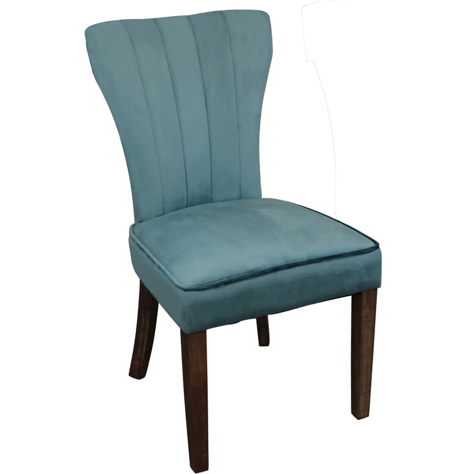Home Square Dining Table Set with Solid Wood Round Table and 6 Chairs in Teal