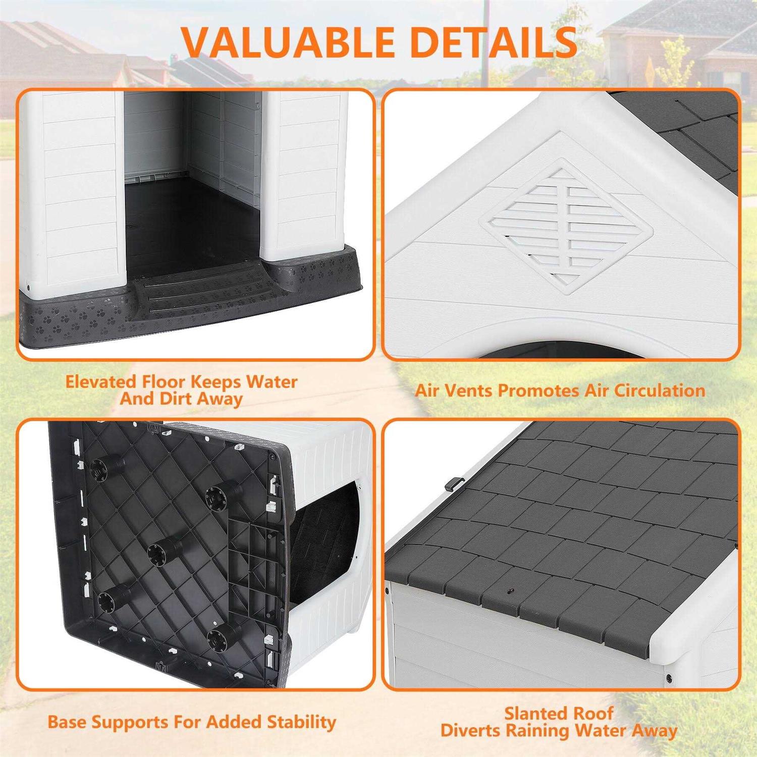 ZENSTYLE Large Dog House Insulated Waterproof Pet Kennel Shelter Indoor Outdoor - Pet Supplies online store