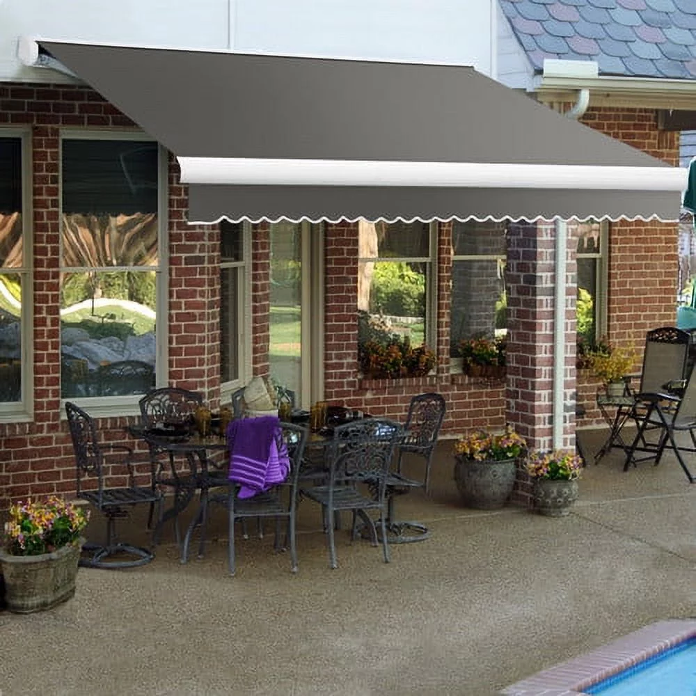 Awntech Key West Full-Cassette Left Motor with Remote Motorized Retractable Awning
