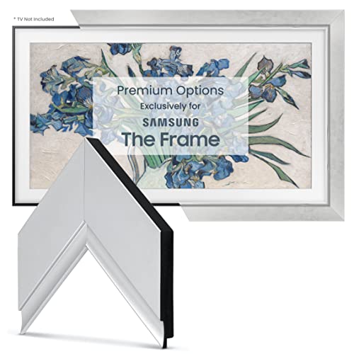 Deco TV Frames - Contemporary Silver Smart Frame Compatible ONLY with Samsung The Frame TV