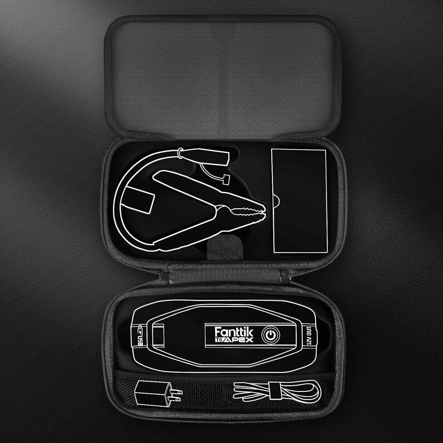 Fanttik T8 APEX CASE EVA Protection Case for Fanttik T8 APEX Jump Starter