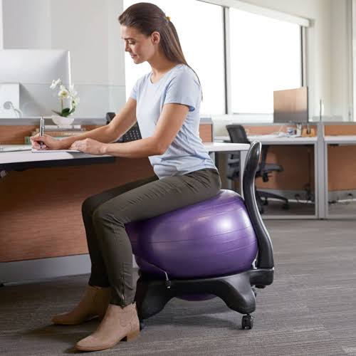 Classic Balance Ball Ergonomic Chair Exercise Yoga Gym Equipment Blue