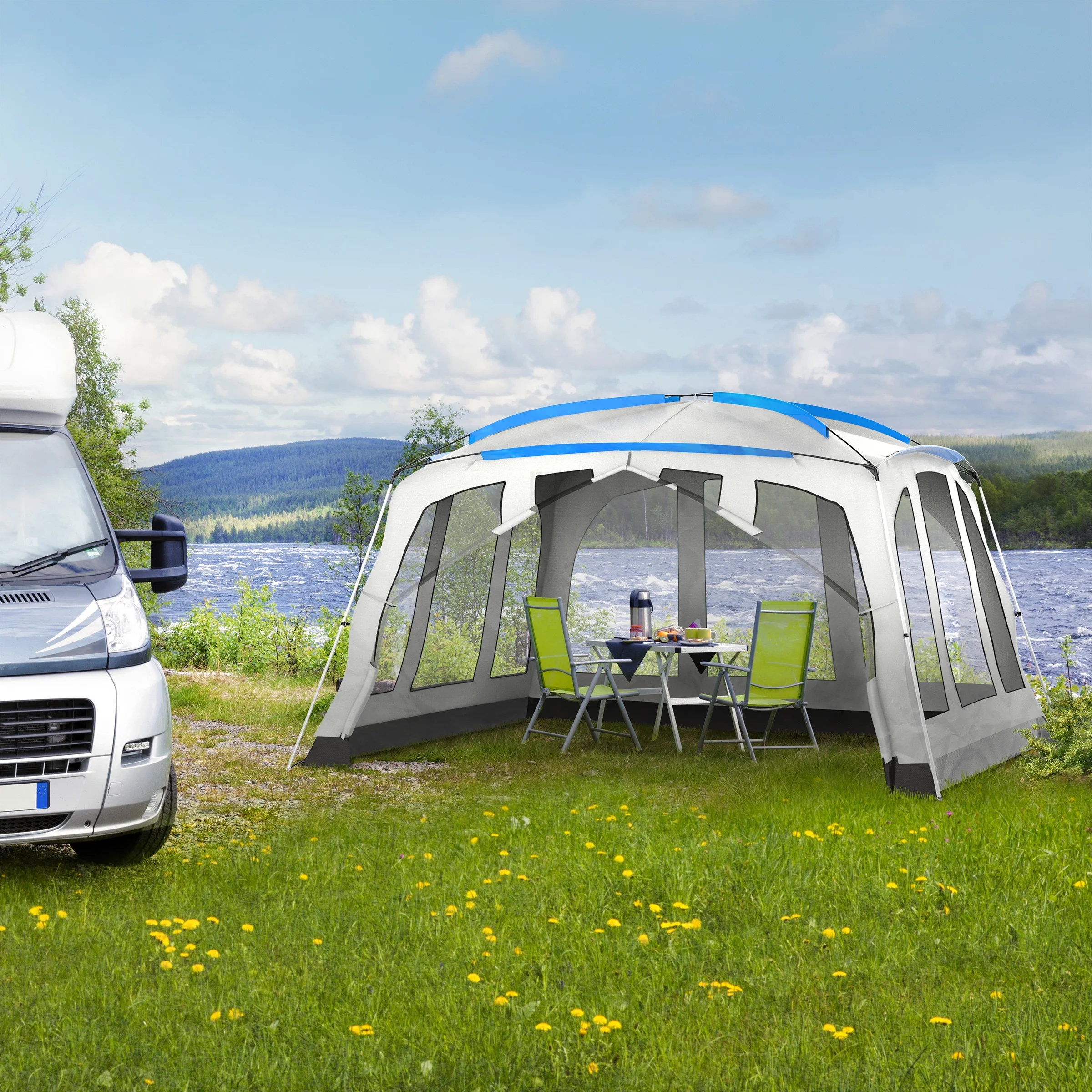 Wakeman Outdoors Screened-In Outdoor Canopy Tent �C Pop-Up Shelter with Mosquito and UV Protection for Camping or Backyard �C 14 x 12 Screen House
