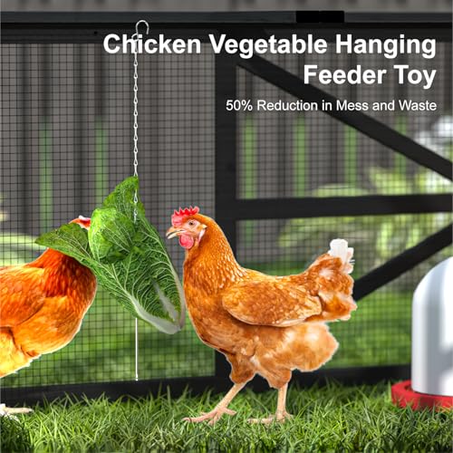 80'' Chicken Coop with Nesting Box, Outdoor Duck Coop, Chicken House for Outside, Wooden Chicken Coops with Run & Waterproof Asphalt Roof