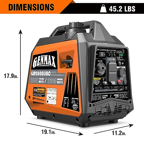 GENMAX Generator，EPA Compliant, Eco-Mode Feature, Ultra Lightweight for Backup Home Use & Camping