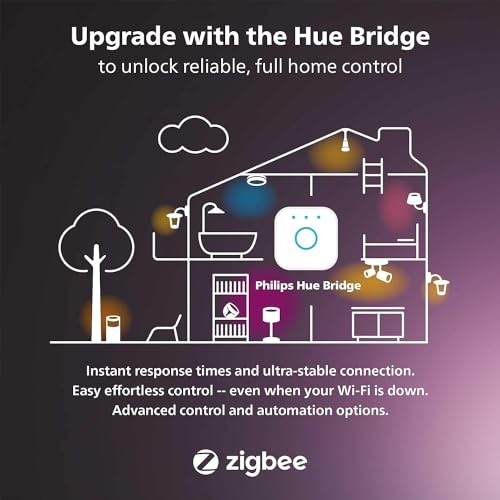 Philips Hue 75W A19 White and Color Ambiance LED Smart Color-Changing Bulb - Pack of 4 - E26 Indoor - Control with Hue App - Compatible with Alexa