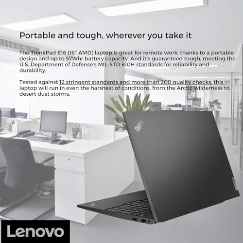 Lenovo ThinkPad E16 G2 Business Laptop Computer, 16" FHD+, AMD 8-Core Ryzen 7 7735HS (Beat i7-1360P), 32GB DDR5, 1TB PCIe SSD, WiFi 6E