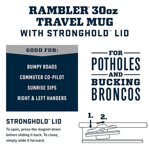 YETI Rambler 30 oz Travel Mug, Stainless Steel, Vacuum Insulated with Stronghold Lid