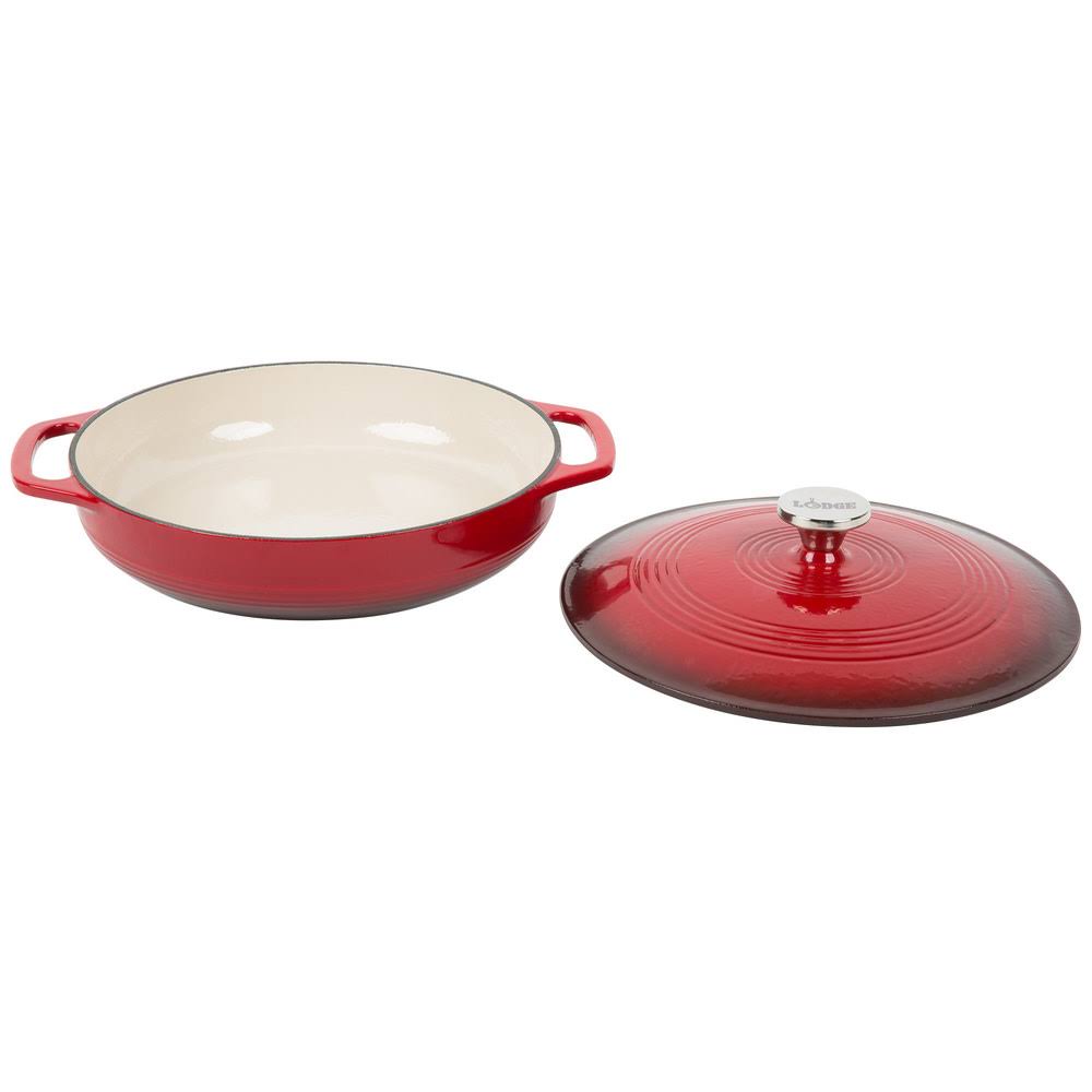 Lodge Cast Iron Casserole Dish 3.6 qt, Red