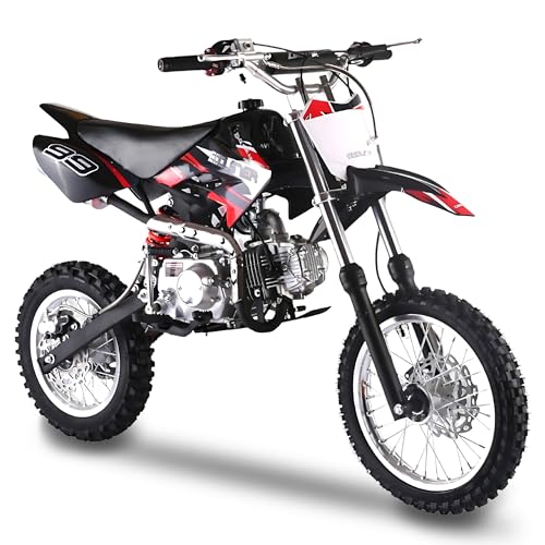 Coolster 125cc Dirt Bike for Kids & Adults - Gas Powered Manual Transmission Off-Road Pit Bike with Kick Start System, QG-214-2