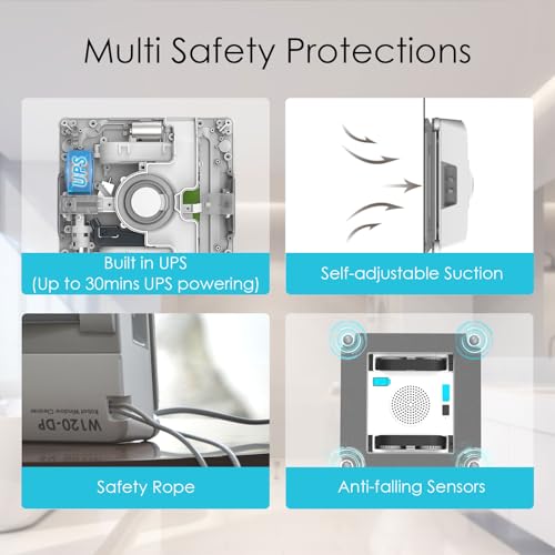 Mamibot W120-DP Window Cleaning Robot, Smart Cleaning with 4 Spray Nozzles, with 10 Cleaning Modes, 3200Pa Suction Power, Edge Detection Technology