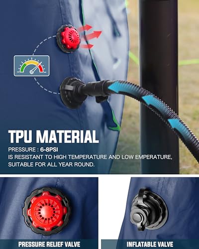 14.1'x6.5'x9' Inflatable Tents for Camping, Portable 6/8/10 Person Blow Up Air Tent