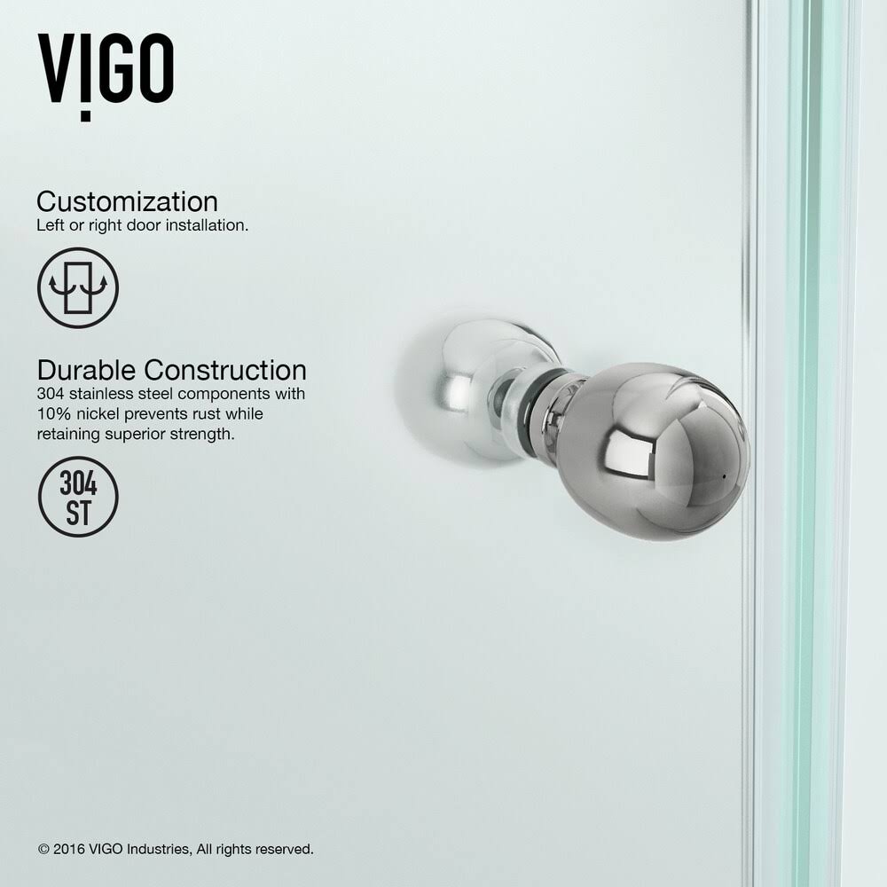 Vigo VG6061BNCL40 Verona Frameless Neo-Angle Shower Enclosure