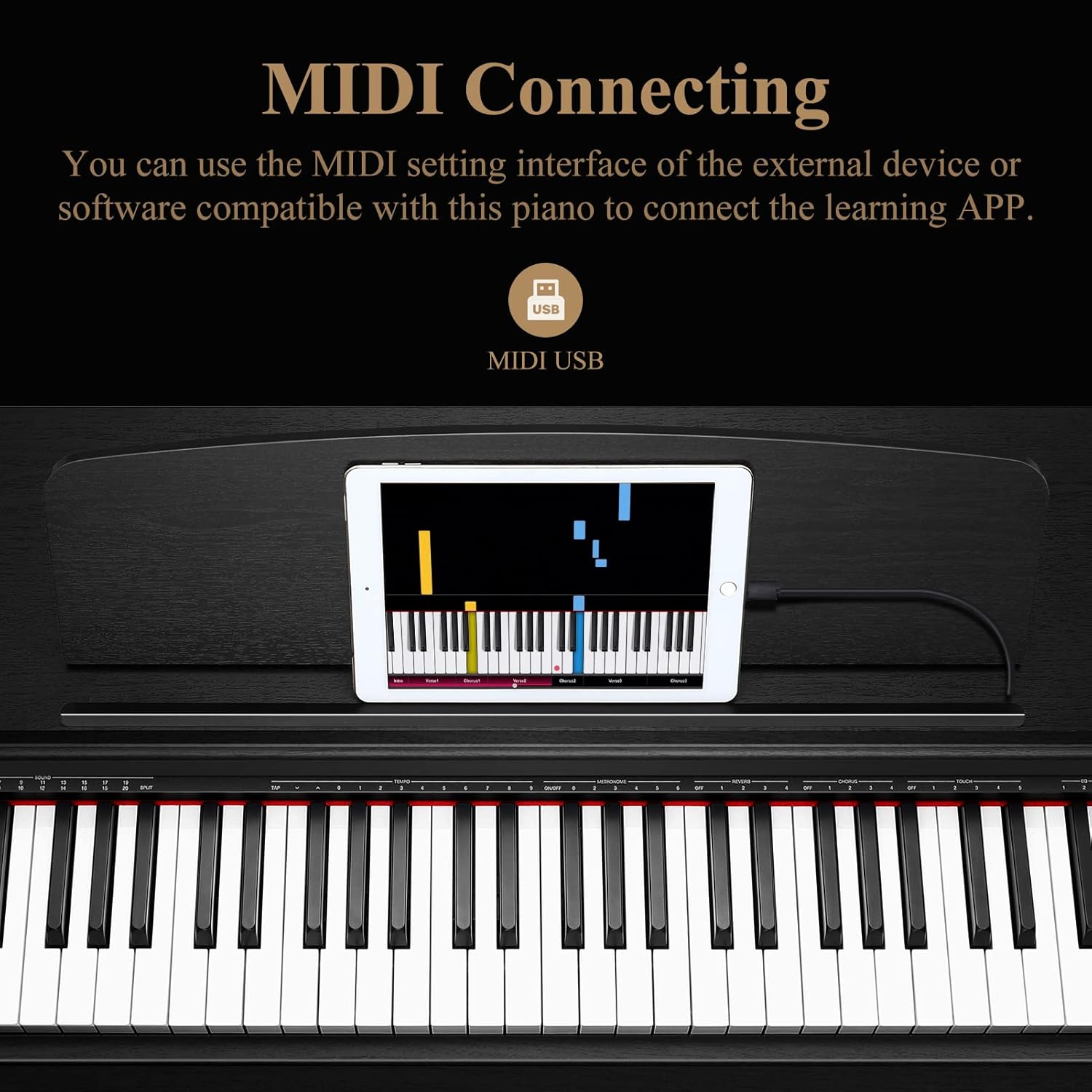 Eastar EP-150 88-Key Keyboard Piano, Beginner Digital Piano with Full Size Graded Hammer Action Weighted Keys, Triple Pedal