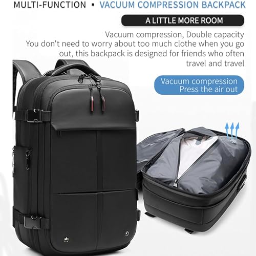 Vacpack Backpack, 60L Expandable Backpack with Vacuum Compression, Waterproof And Anti-Theft Large Capacity Travel Backpack