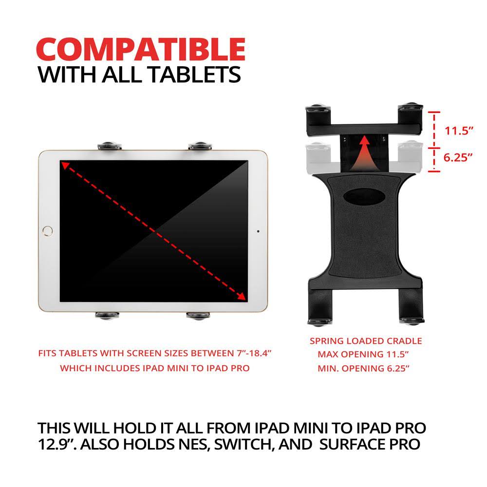 Tablet Cup Holder Mount for Car or Truck - by Tackform [ Enduro Series ] Heavy Duty ELD Mount - Aluminum 3-Way Adjustable Arm wi