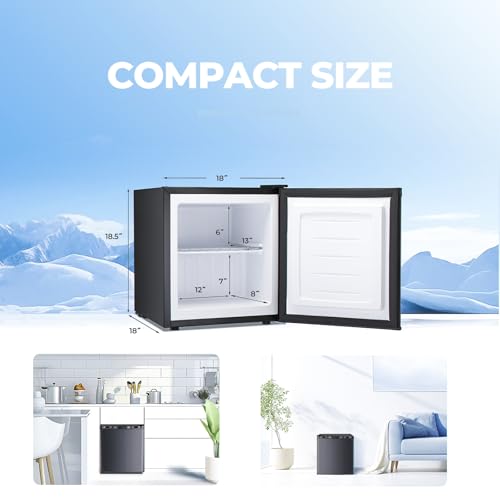 3.0 Cu.ft Upright Freezer, Small Mini Freezer with Adjustable Thermostat, Removable Shelves, Reversible Single Door, for Bedroom/Home/Dorms/Apartment