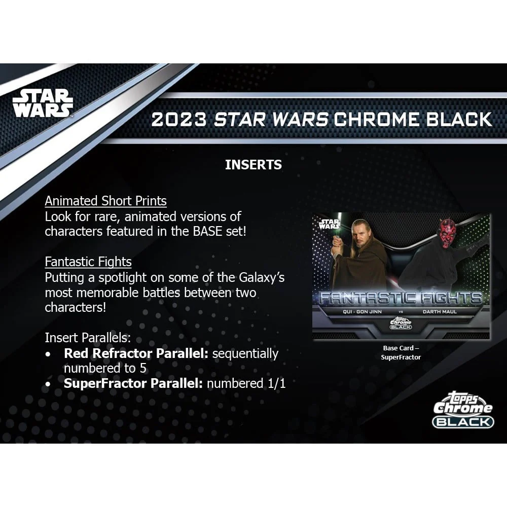 Star Wars 2023 Galaxy 2023 Topps Chrome Black Trading Card HOBBY Box (1 Encased Autograph)
