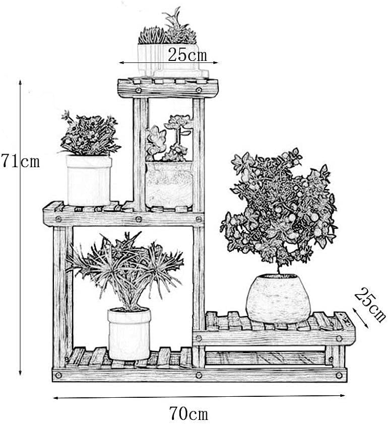Indoor 3-Layer Wooden Flower Pot Stand, Multi-Layer Garden Floor Plant Stand, Decoration Shelf