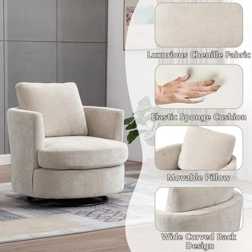 ODUWA Swivel Barrel Chair Set of 2