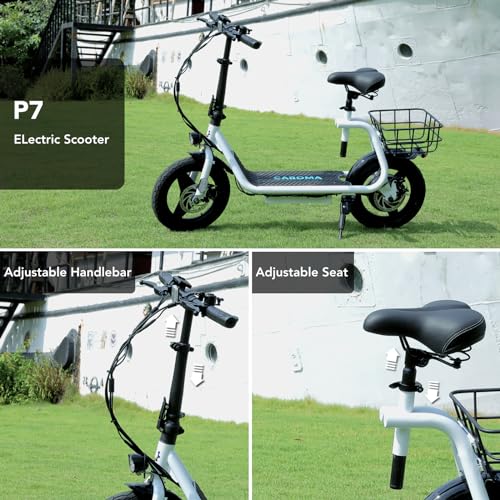 Caroma Peak 500W/800W/1200W Electric Scooter with Seat 14" Tire, 30 Miles Range 20MPH Max Speed, Foldable Electric Scooter for Adults 300 LBS Max Load