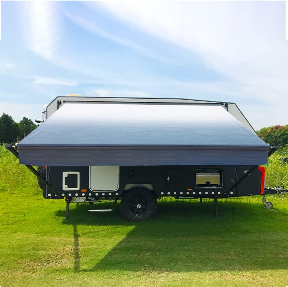 Suncode RV Awning Fabric Replacement Waterpoof Sun Shade Screen Universal Fit Camper Awning Replacement 16oz Vinyl RV Canopy Travel Trailer Awning