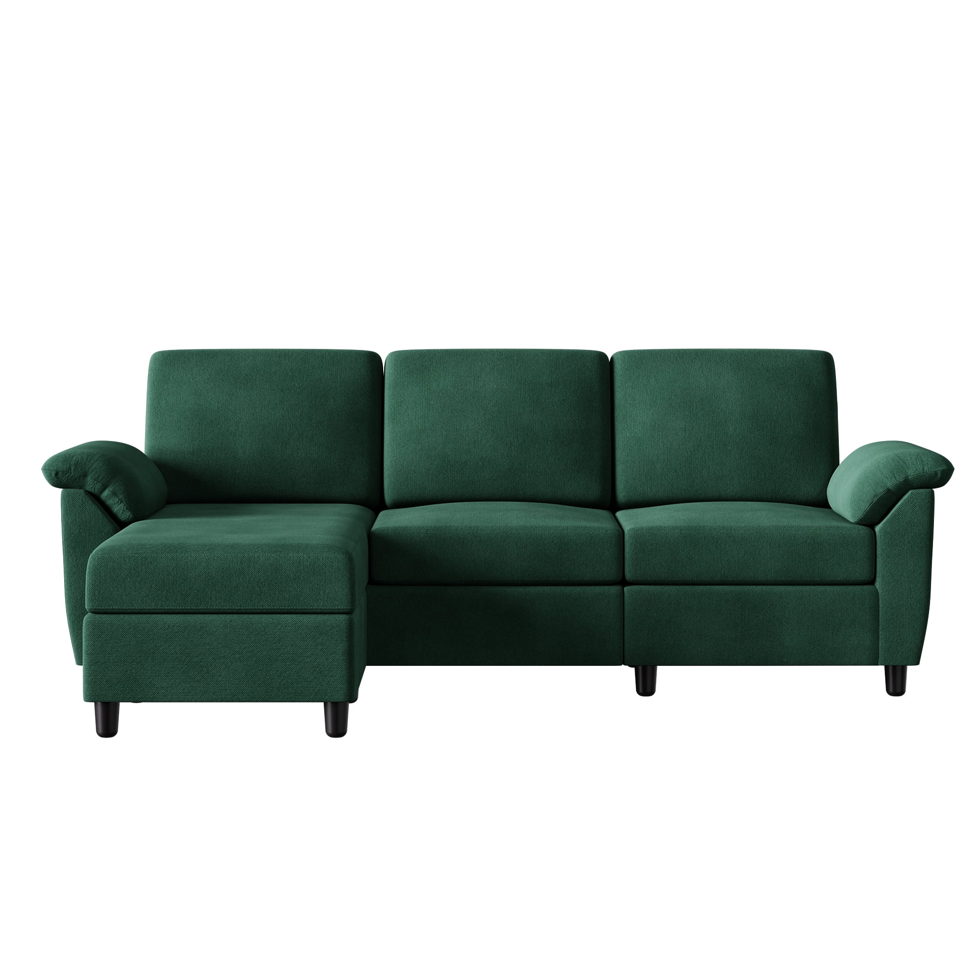 Walsunny 79 Convertible Sectional Sofa Couch,Linen Fabric L Shaped Sofa with Removable Pillows Dark Gray