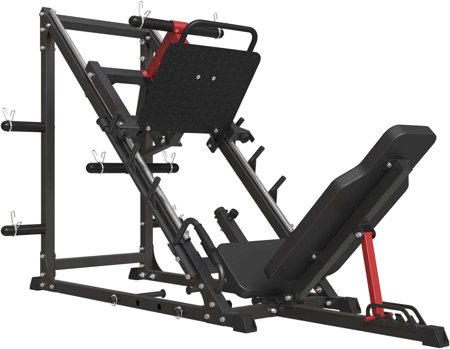 syedee Leg Press Machine with Calf Block, 1500LBS Weight Capacity Adjustable Leg Machine with Resistance Band Pegs and Plate Storages