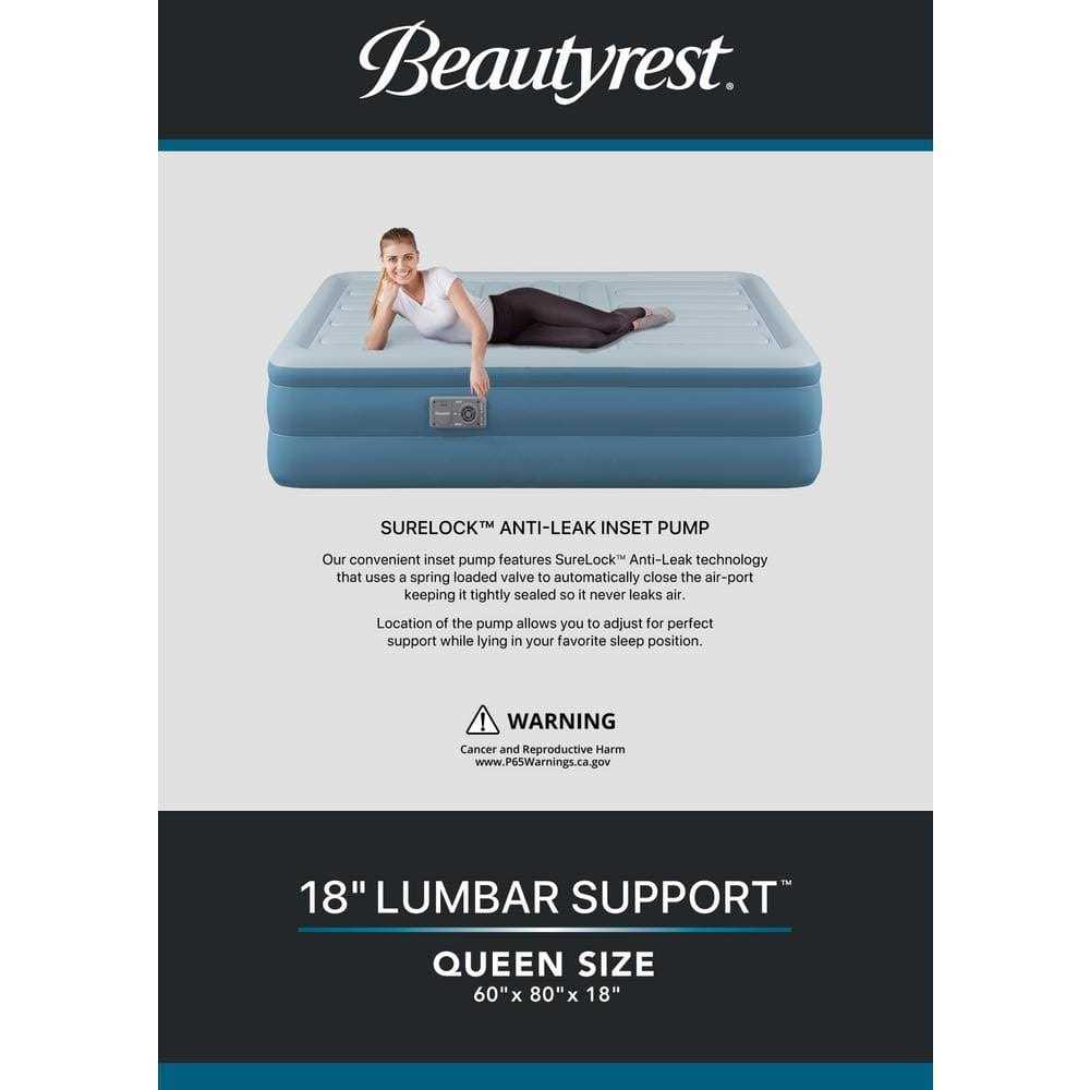 Beautyrest Lumbar Support 18 Queen Air Mattress with Built-in Pump - Sports Supplies Online Store