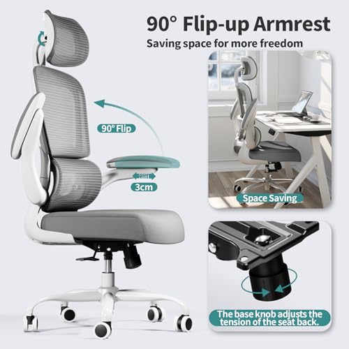 TRALT Office Chair Ergonomic Desk Chair, 330 LBS Home Mesh Office Desk Chairs with Wheels, Comfortable Gaming Chair