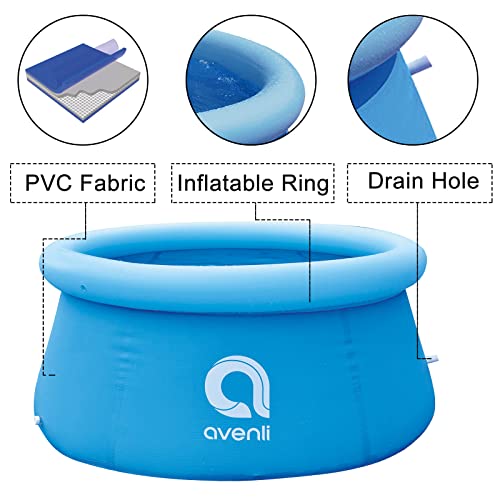 12ft x 36in Inflatable Swimming Pool, Outdoor Above Ground Pool,Top Ring Blow Up Pool