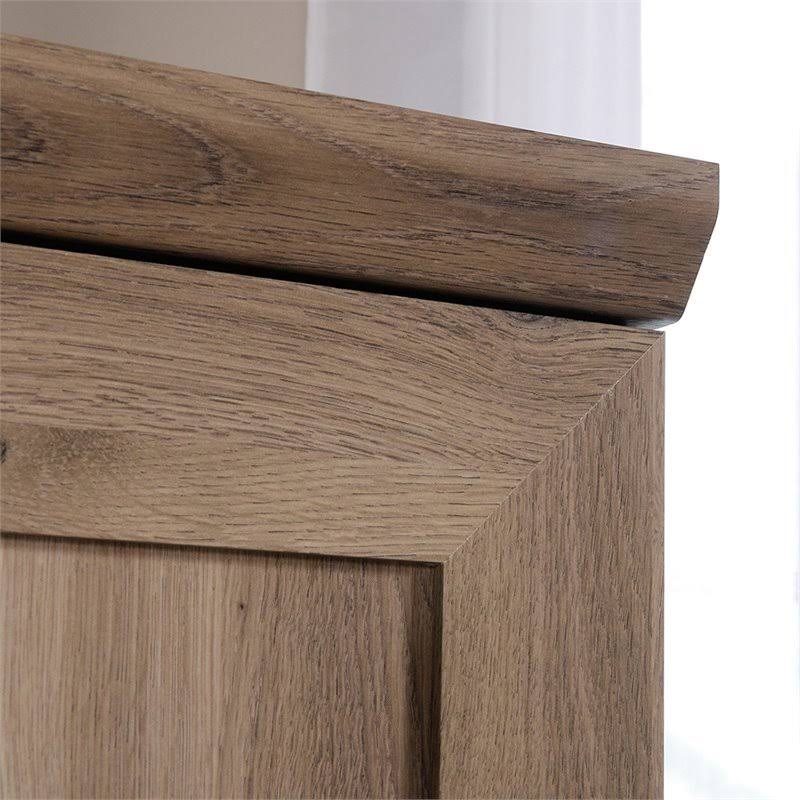Pemberly Row Wardrobe Armoire with 1-Drawer in Salt Oak